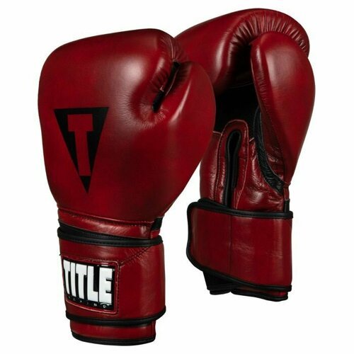 Перчатки боксерские TITLE Boxing Blood Red Leather Training Gloves, 14 унций
