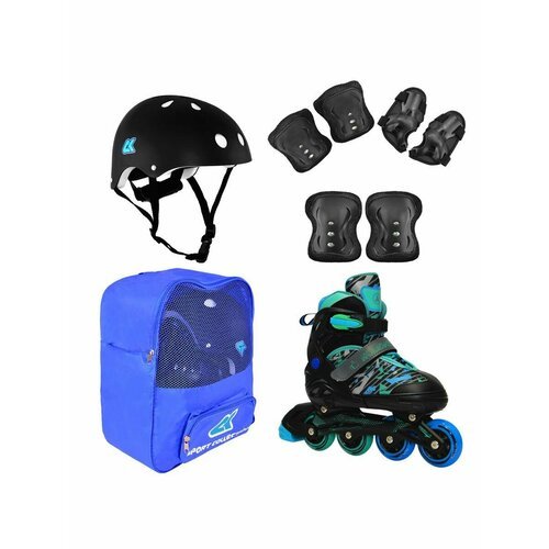 Роликовые коньки, шлем, защита Set Holiday Blue