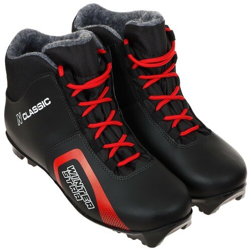 Ботинки лыжные Winter Star classic, цвет чёрный, лого красный, N, размер 38