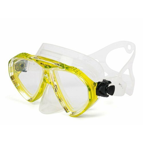 Подводная маска для плавания, снорклинга или дайвинга Salvimar FRANCY PRO прозрачный силикон / желтая рамка