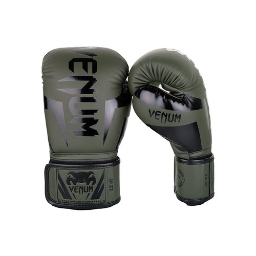 Боксерские перчатки Venum Elite Khaki/Black (12 унций)