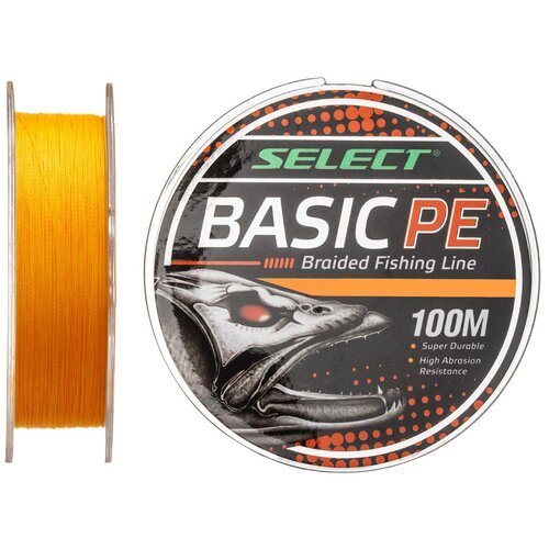 Шнур Select Basic PE 4x 100m (оранжевый) 0.16mm 18LB/8.3kg