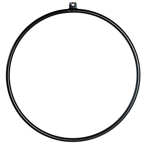 Металлическое кольцо для воздушной гимнастики с подвесом, черное, диаметр 100 см.