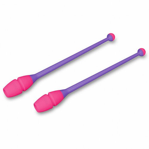 Булавы для художественной гимнастики INDIGO, IN019-VP, 45 см, пластик, каучук, в компл. 2шт, фиолетовый, розовый
