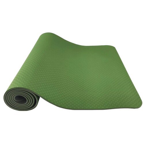 Коврик для йоги и фитнеса RamaYoga Шакти Earth, зеленый, размер 185 х 60 см
