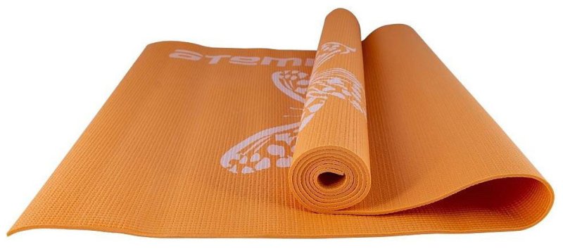 Коврик для йоги и фитнеса Atemi AYM01PIC ПВХ 173х61х04 см оранжевый с рисунком