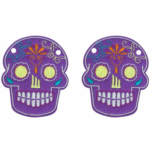 Аксессуары для кед крылья череп Sugar Skull Purple- Lace 11007 фиолетовые
