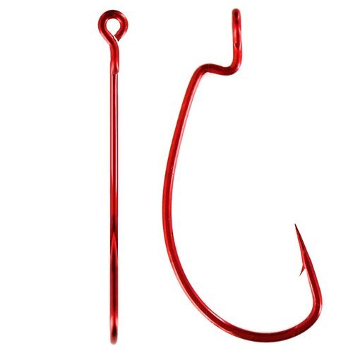 Крючки офсетные Yoshi Onyx Offset Hook Magna HD Red 6/0 (BN), красные, (упак. 10шт.)