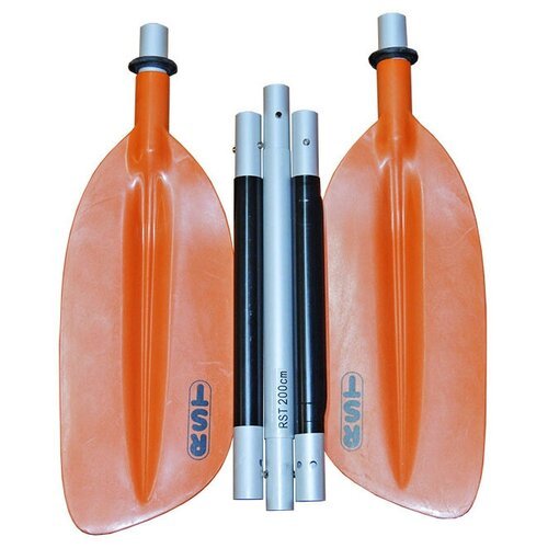 Весло (для байдарки, каяка, пакрафта, лодки) разборное 5-ти секционное RST Эко 210 см оранжевое