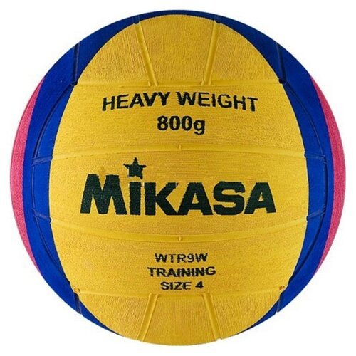 Мяч для водного поло 'MIKASA WTR9W 'резина, размер 4, вес 800 г, дл.окр. 65-67см,желто-сине-розовый