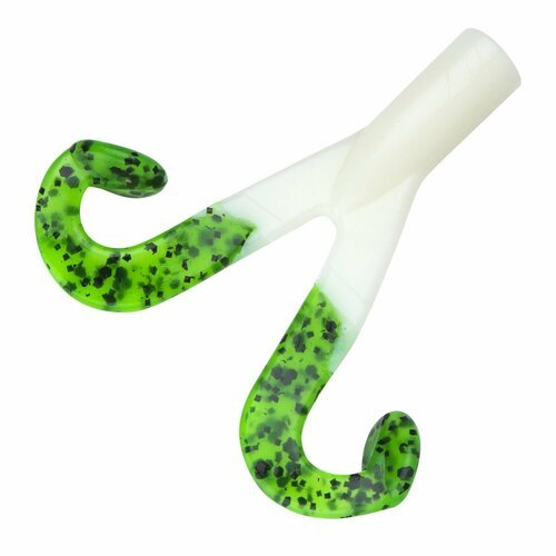Силиконовая приманка для рыбалки Z-Man Paddle-FoottrailerZ 4' #White/Green/Black Glitter, твистер на щуку, окуня, судака