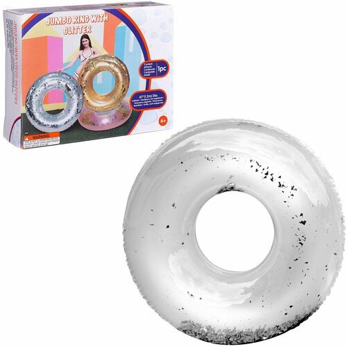 Надувной круг DIGO с глиттером серебряный, 109х32 см (86847EU/серебряный)