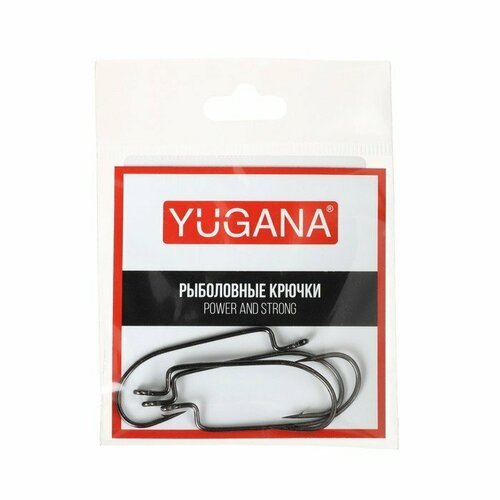 Крючки офсетные YUGANA O'shaughnessy worm, № 2/0, 4 шт. (комплект из 18 шт)