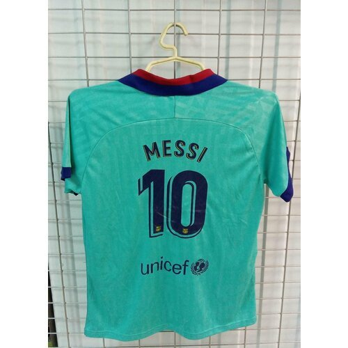 Месси размер 30 ( на 15-16 лет ) форма ( майка + шорты ) футбольного клуба Барселона ( Испания ) №10 MESSI бирюзовая