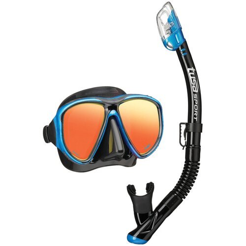 Комплект маска и трубка TUSA Sport UC-2425MQB Black Series зеркальные линзы синий