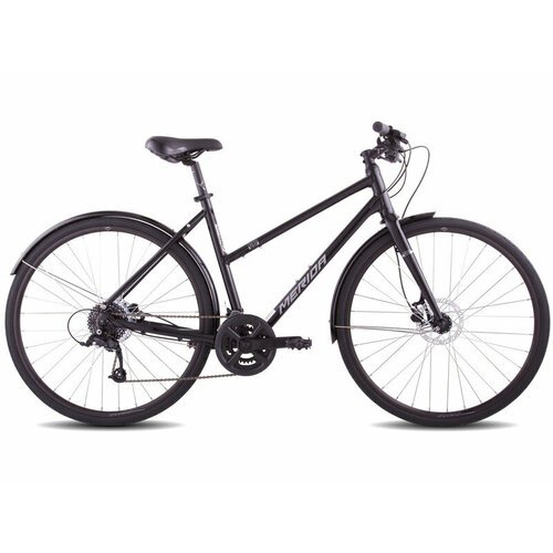 Женский велосипед Merida Crossway Urban 50 Lady, год 2023, цвет Черный-Серебристый, ростовка 20