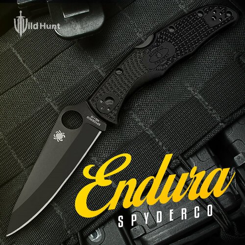 Туристический складной нож Spyderco Endura 4 Scandi Fullblack