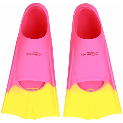 Ласты для плавания детские Training fins Light Swim LSF11 (CH) Розовые/Желтые, р. 33-35