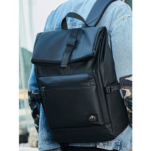 Рюкзак мужской и женский черный для ноутбука городской, стильный, модный TEVIN