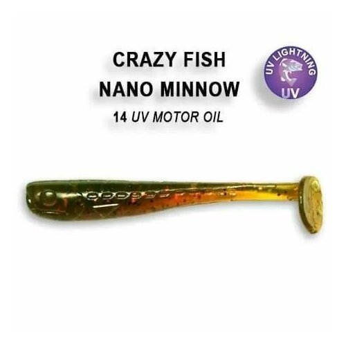 Силиконовые приманки Crazy Fish Nano minnow 1.6' 6-40-14-6, кальмар, 8 шт. Приманка для рыбалки, 40 мм.