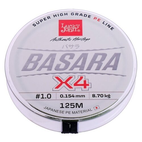 Плетеный шнур Lucky John Basara d=0.154 мм, 125 м, 8.7 кг, green, 1 шт.