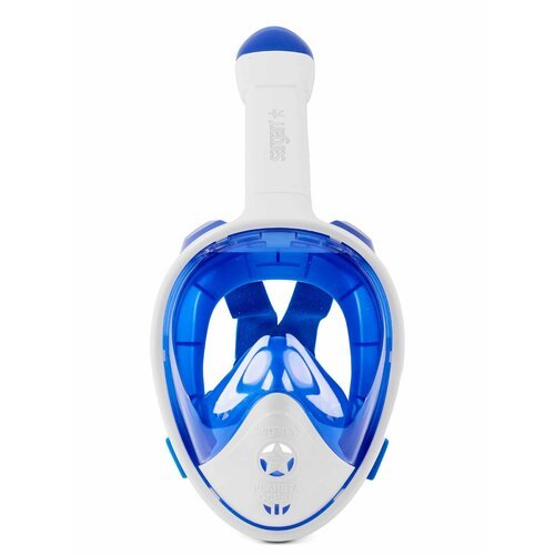 Полнолицевая маска для подводного плавания с трубкой SARGAN PLANETA OCEAN размер L-XL белый/синий