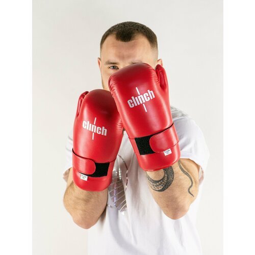 C524 Перчатки полуконтакт Clinch Semi Contact Gloves Kick красные (M)