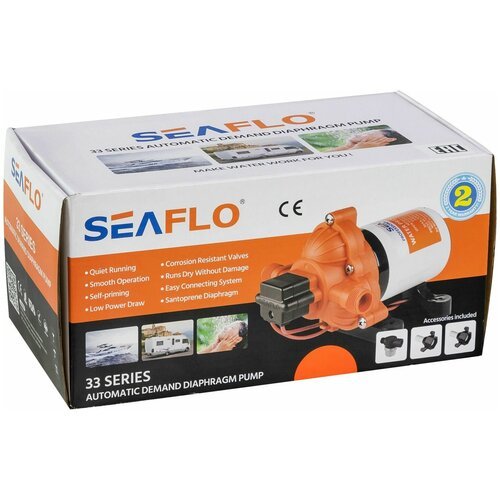 Помпа водоподающая мембранная SeaFlo 12 В 11.6 л/мин 3.1 бар 8 А, , SFDP103004533