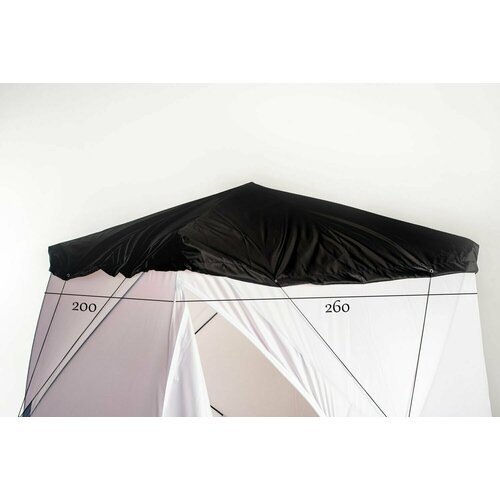 Антидождевая накидка '6 углов' для зимней палатки куб лонг long, размер по крыше 260х200 см, черная