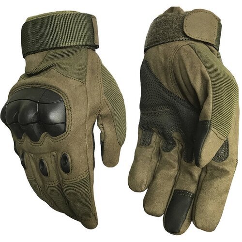 Перчатки тактические с защитой (хаки-олива), XL
