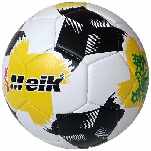 Мяч футбольный MEIK 157 (ТПУ 2,3 мм, 365 гр. маш. сш. ) (желтый/черный)