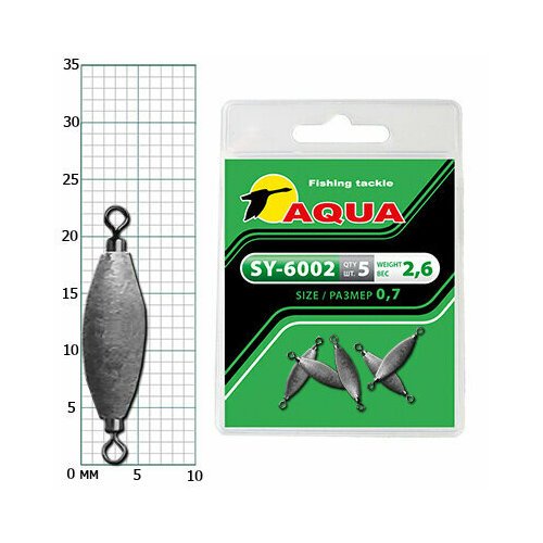 Груз с вертлюгом для рыбалки AQUA SY-6002 0,7 (2,6g) (упк. 5шт.)