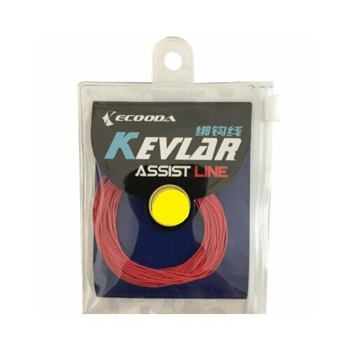 Ecooda, Леска Kevlar Assist Line, Drag Power 115LB/51.75kg, цвет красный