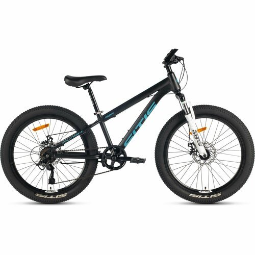 Велосипед SITIS FLASH 24' 7sp (2024) Black-Green-White, подростковый для мальчиков, сталь, 7 скоростей, дисковые механические тормоза, размер рамы 12, рост 130-145 см