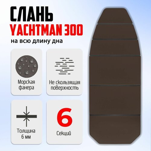 Слань-книжка для лодки YACHTMAN 300 из морской фанеры на всю длину дна 255х97