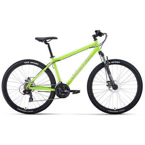 Велосипед FORWARD SPORTING 27,5 2.2 D (27,5' 21ск.рост.17') 2022, ярко-зел./серебристый,RBK22FW27854