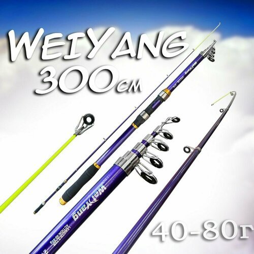 Удилище для рыбалки Wei Yang 300см 40-80г Телескопический