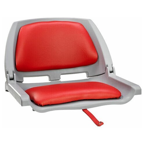 Кресло складное мягкое TRAVELER, цвет серый/красный для лодки / катера