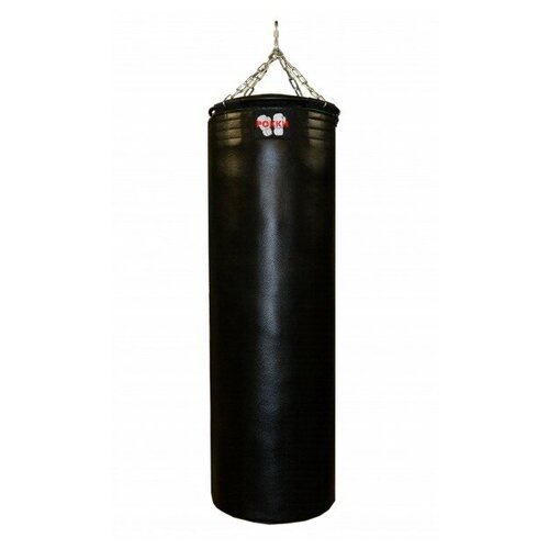 Боксёрский мешок подвесной (натуральная кожа), 140*35 см, 54 кг, чёрный