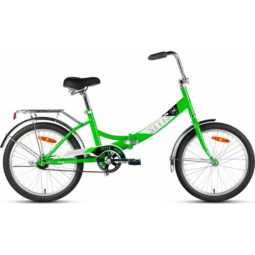 Велосипед складной SITIS POINT 20' (2024), ригид, складная рама, взрослый, стальная рама, 1 скорость, ножной тормоз, цвет Green-White-Black, зеленый/белый/черный цвет, размер рамы 20', для роста 150-180 см