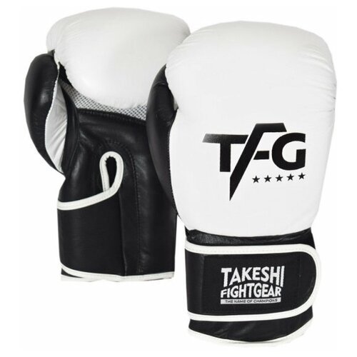 Перчатки боксерские тренировочные Takeshi Fight Gear TFG AIR COOL белые 14 унций