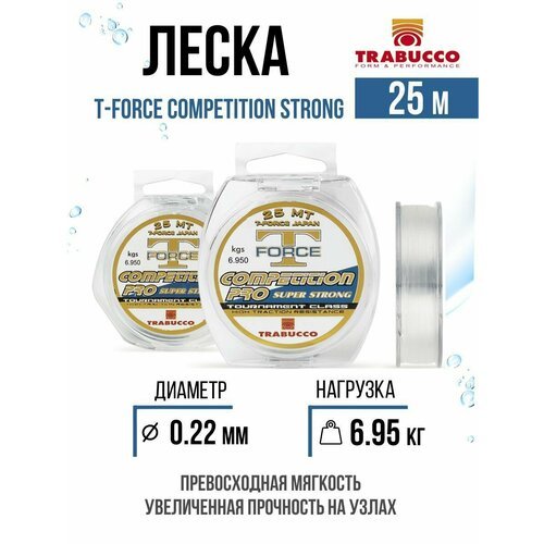 Монолеска для рыбалки Trabucco T-Force Competition Strong 25m Clear 0.220mm/6.95kg