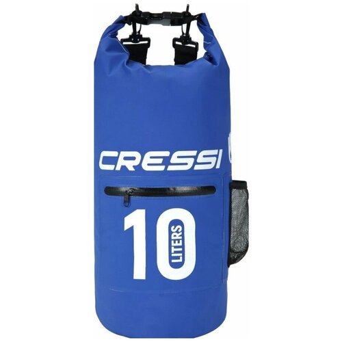 Гермомешок CRESSI с лямкой и карманом DRY BAG ZIP 10 литров синий
