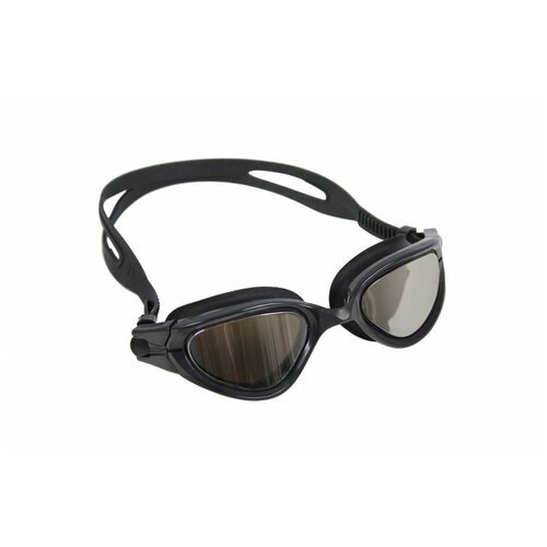 Очки для плавания BRADEX , серия 'Комфорт', черные, цвет линзы - зеркальный