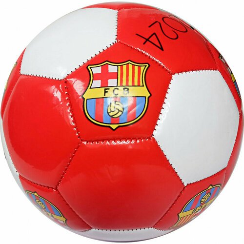 Мяч футбольный Barcelona E40759-2 машинная сшивка (красно/белый)