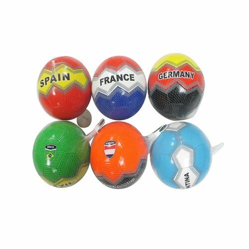 Яркий детский футбольный мяч размер 5, диаметр 20 см, 7 цветов, с названиями стран, B119-45