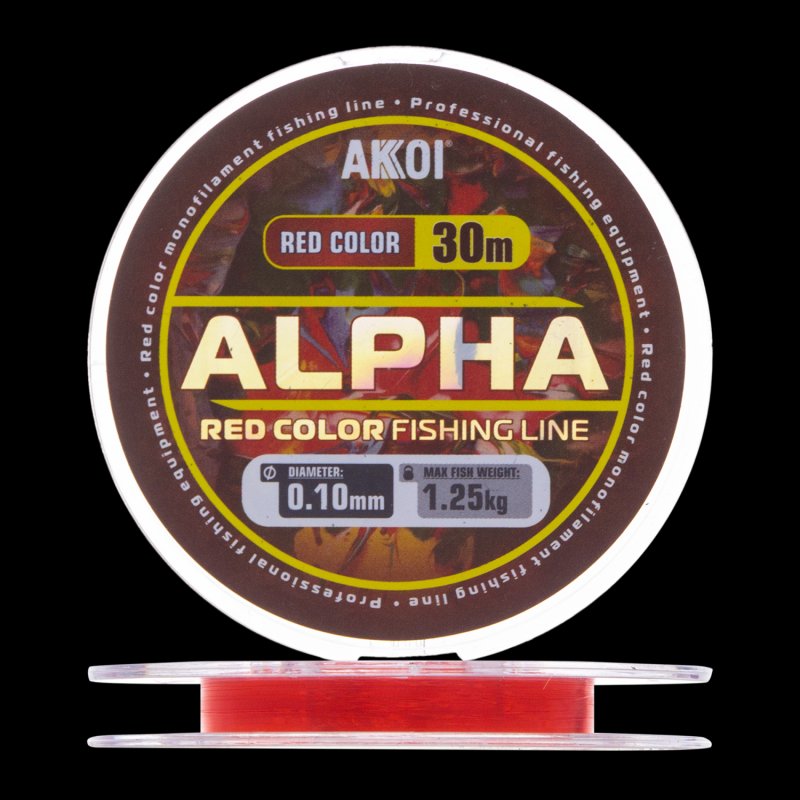 Леска монофильная Akkoi Alpha 0,10мм 30м (red)