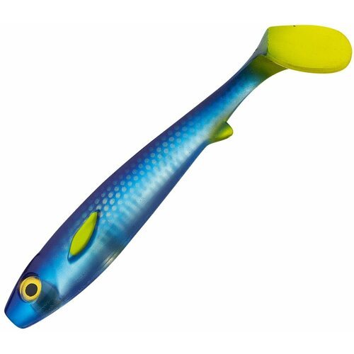 Силиконовая приманка для рыбалки Strike Pro Flatnose Shad 190мм #Clear Blue Lemonade, виброхвост на щуку, окуня, судака