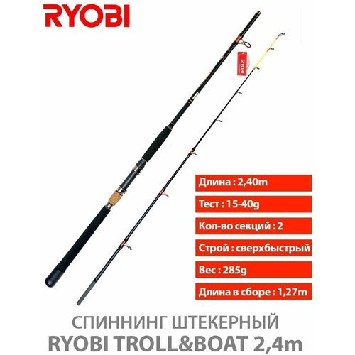 Спиннинг троллинговый штекерный RYOBI TROLL&BOAT 2,40 15-40lb