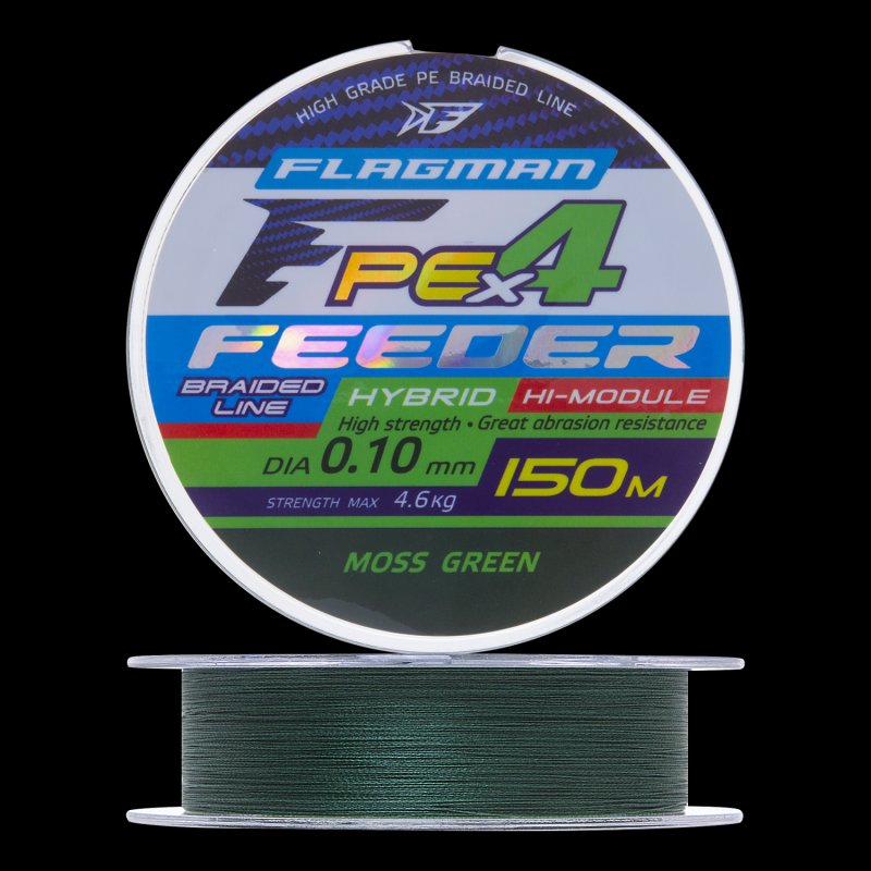 Шнур плетеный Flagman PE Hybrid F4 Feeder 0,14мм 150м (moss green)